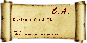 Osztern Arnót névjegykártya